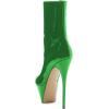 imageFSJ Women Gorgeous Platform Pointed Toe Stiletto High Heel Ankle Boots Classic Side Zipper Ladies Shoes Size 415 USGreen