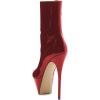 imageFSJ Women Gorgeous Platform Pointed Toe Stiletto High Heel Ankle Boots Classic Side Zipper Ladies Shoes Size 415 USRed