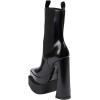 imageFSJ Women Gorgeous Pointed Toe Chunky High Heel Platform Ankle Boots Elastic Pull On Ladies Fashion Casual Shoes Size 415 USBlack