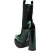 imageFSJ Women Gorgeous Pointed Toe Chunky High Heel Platform Ankle Boots Elastic Pull On Ladies Fashion Casual Shoes Size 415 USDark Green