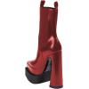 imageFSJ Women Gorgeous Pointed Toe Chunky High Heel Platform Ankle Boots Elastic Pull On Ladies Fashion Casual Shoes Size 415 USRed