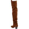 imageFSJ Women Over The Knee Boots Comfy Wrinkled Medium Chunky Heel Closed Point Toe Classic Pull On Business Shoes Size 415 M USSienna