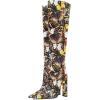 imageFSJ Women Sexy Knee High Chunky Heel Boots Matte Leather Closed Pointed Toe Side Zipper High Heeled Wide Calf Winter Fashion Dress Booties 415 M USButterfly