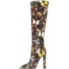 imageFSJ Women Sexy Knee High Chunky Heel Boots Matte Leather Closed Pointed Toe Side Zipper High Heeled Wide Calf Winter Fashion Dress Booties 415 M USButterfly