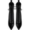 imageFSJ Women Stylish Pointed Toe Chunky Heel Lace Up Ankle Boots with Side Zipper Chelsea Mid Calf Short Booties Dress Patent Leather Boots Size 415 USBlack