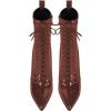imageFSJ Women Stylish Pointed Toe Chunky Heel Lace Up Ankle Boots with Side Zipper Chelsea Mid Calf Short Booties Dress Patent Leather Boots Size 415 USBrown