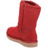 imageFSJ Women Winter Mid Calf Snow Boots Round Toe Flat Warm Fur Low Heel Comfy Shoes Size 415 USRed