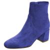 imageFSJ Women Classic Round Toe Mid Chunky Block Heel Chelsea Ankle Boots Fashion Winter Booties With Side Zipper Suede Formal Casual Dress Shoes Size 415 USRoyal Blue