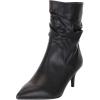 imageFSJ Women Elegant Slouch Ankle Boots Pointed Closed Toe Kitten Low Heels Stacked Short Booties Leather Side Zipper Ladies Office Party Prom Fall Winter Dress Shoes Size 415 USBlack