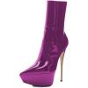 imageFSJ Women Gorgeous Platform Pointed Toe Stiletto High Heel Ankle Boots Classic Side Zipper Ladies Shoes Size 415 USPurple