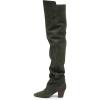 imageFSJ Women Over The Knee Boots Comfy Wrinkled Medium Chunky Heel Closed Point Toe Classic Pull On Business Shoes Size 415 M USOlive