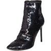 imageFSJ Women Sexy Sequins Stiletto High Heels Ankle Booties Pointed Toe Side Zippers Evening Party Night Club Shoes Size 415 USBlack