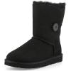 imageFSJ Women Winter Mid Calf Snow Boots Round Toe Flat Warm Fur Low Heel Comfy Shoes Size 415 USBlack