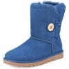 imageFSJ Women Winter Mid Calf Snow Boots Round Toe Flat Warm Fur Low Heel Comfy Shoes Size 415 USBlue