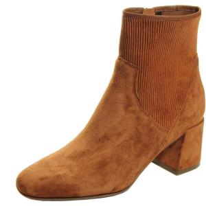imageFSJ Women Classic Round Toe Mid Chunky Block Heel Chelsea Ankle Boots Fashion Winter Booties With Side Zipper Suede Formal Casual Dress Shoes Size 415 USCamel