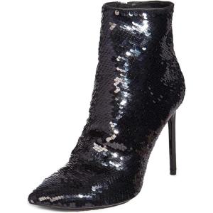 imageFSJ Women Sexy Sequins Stiletto High Heels Ankle Booties Pointed Toe Side Zippers Evening Party Night Club Shoes Size 415 USBlack