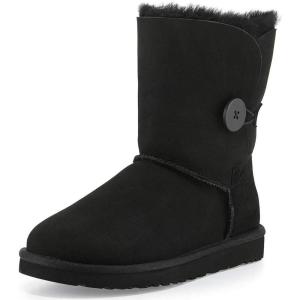 imageFSJ Women Winter Mid Calf Snow Boots Round Toe Flat Warm Fur Low Heel Comfy Shoes Size 415 USBlack