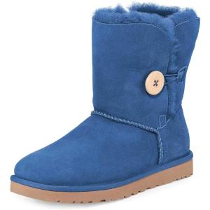 imageFSJ Women Winter Mid Calf Snow Boots Round Toe Flat Warm Fur Low Heel Comfy Shoes Size 415 USBlue