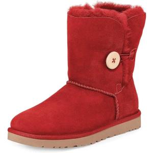 imageFSJ Women Winter Mid Calf Snow Boots Round Toe Flat Warm Fur Low Heel Comfy Shoes Size 415 USRed