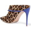 imageFSJ Women Animal Print Pointed Toe Sandals High Heels Mules Sexy Slide Pumps Dress Slip on Shoes Size 415 USBlue