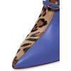 imageFSJ Women Animal Print Pointed Toe Sandals High Heels Mules Sexy Slide Pumps Dress Slip on Shoes Size 415 USBlue