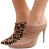 imageFSJ Women Animal Print Pointed Toe Sandals High Heels Mules Sexy Slide Pumps Dress Slip on Shoes Size 415 USBrown