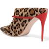 imageFSJ Women Animal Print Pointed Toe Sandals High Heels Mules Sexy Slide Pumps Dress Slip on Shoes Size 415 USRed