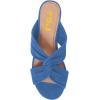 imageFSJ Women Casual Open Toe Sandals Low Heels Mules Slip On Comfortable Flats Cutout Shoes Size 415 USBlue