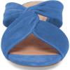 imageFSJ Women Casual Open Toe Sandals Low Heels Mules Slip On Comfortable Flats Cutout Shoes Size 415 USBlue