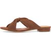 imageFSJ Women Casual Open Toe Sandals Low Heels Mules Slip On Comfortable Flats Cutout Shoes Size 415 USBrown