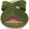 imageFSJ Women Casual Open Toe Sandals Low Heels Mules Slip On Comfortable Flats Cutout Shoes Size 415 USGreen