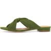imageFSJ Women Casual Open Toe Sandals Low Heels Mules Slip On Comfortable Flats Cutout Shoes Size 415 USGreen