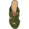 imageFSJ Women Casual Open Toe Sandals Low Heels Mules Slip On Comfortable Flats Cutout Shoes Size 415 USGreen