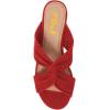 imageFSJ Women Casual Open Toe Sandals Low Heels Mules Slip On Comfortable Flats Cutout Shoes Size 415 USRed