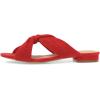 imageFSJ Women Casual Open Toe Sandals Low Heels Mules Slip On Comfortable Flats Cutout Shoes Size 415 USRed
