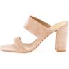 imageFSJ Women Chic Open Toe Sandals Chunky Heels Mules Slip On Casual Dress Shoes Size 415 USBeige