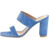 imageFSJ Women Chic Open Toe Sandals Chunky Heels Mules Slip On Casual Dress Shoes Size 415 USBlue