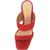 imageFSJ Women Chic Open Toe Sandals Chunky Heels Mules Slip On Casual Dress Shoes Size 415 USRed