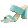 imageFSJ Women Chic Open Toe Sandals Chunky Heels Mules Slip On Casual Dress Shoes Size 415 USTurquoise