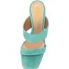 imageFSJ Women Chic Open Toe Sandals Chunky Heels Mules Slip On Casual Dress Shoes Size 415 USTurquoise
