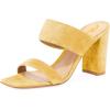 imageFSJ Women Chic Open Toe Sandals Chunky Heels Mules Slip On Casual Dress Shoes Size 415 USYellow