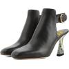 imageFSJ Women Chic Square Toe Ankle Boots Twisty Metal Chunky High Heel Ankle Strap Buckle Backless Casual Daily Ladies Shoes Size 415 USBlack