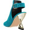imageFSJ Women Chic Square Toe Ankle Boots Twisty Metal Chunky High Heel Ankle Strap Buckle Backless Casual Daily Ladies Shoes Size 415 USBlue