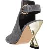 imageFSJ Women Chic Square Toe Ankle Boots Twisty Metal Chunky High Heel Ankle Strap Buckle Backless Casual Daily Ladies Shoes Size 415 USGrey