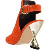 imageFSJ Women Chic Square Toe Ankle Boots Twisty Metal Chunky High Heel Ankle Strap Buckle Backless Casual Daily Ladies Shoes Size 415 USOrange
