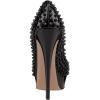 imageFSJ Women Classic Rivets Platform Heel Peep Toe Pumps High Stiletto Heel Slip On Studded Sexy Wedding Party Dance Shoes Size 416 USBlack