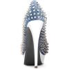 imageFSJ Women Classic Rivets Platform Heel Peep Toe Pumps High Stiletto Heel Slip On Studded Sexy Wedding Party Dance Shoes Size 416 USBlue Denim
