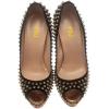 imageFSJ Women Classic Rivets Platform Heel Peep Toe Pumps High Stiletto Heel Slip On Studded Sexy Wedding Party Dance Shoes Size 416 USBrown Leopard Print
