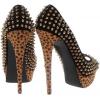 imageFSJ Women Classic Rivets Platform Heel Peep Toe Pumps High Stiletto Heel Slip On Studded Sexy Wedding Party Dance Shoes Size 416 USBrown Leopard Print