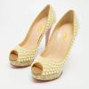 imageFSJ Women Classic Rivets Platform Heel Peep Toe Pumps High Stiletto Heel Slip On Studded Sexy Wedding Party Dance Shoes Size 416 USCreamy